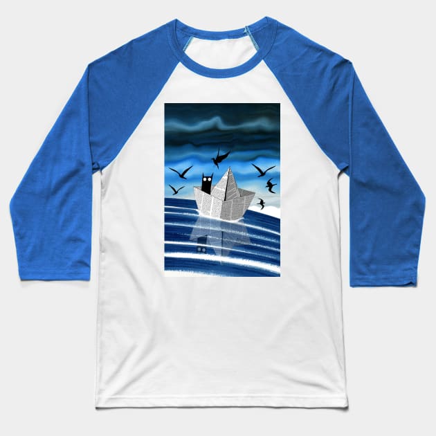 Paper Boat Baseball T-Shirt by Scratch